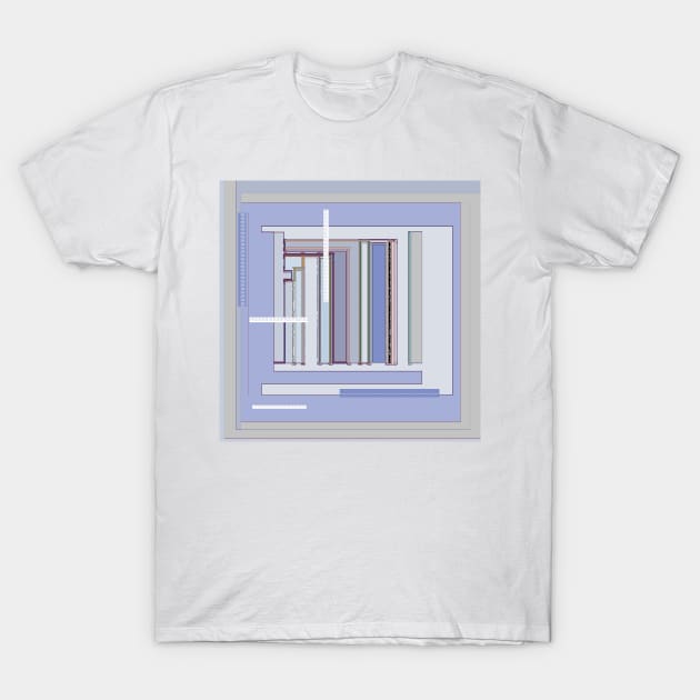 Blue Gray Serenity graphic design in pale tones T-Shirt by djrunnels